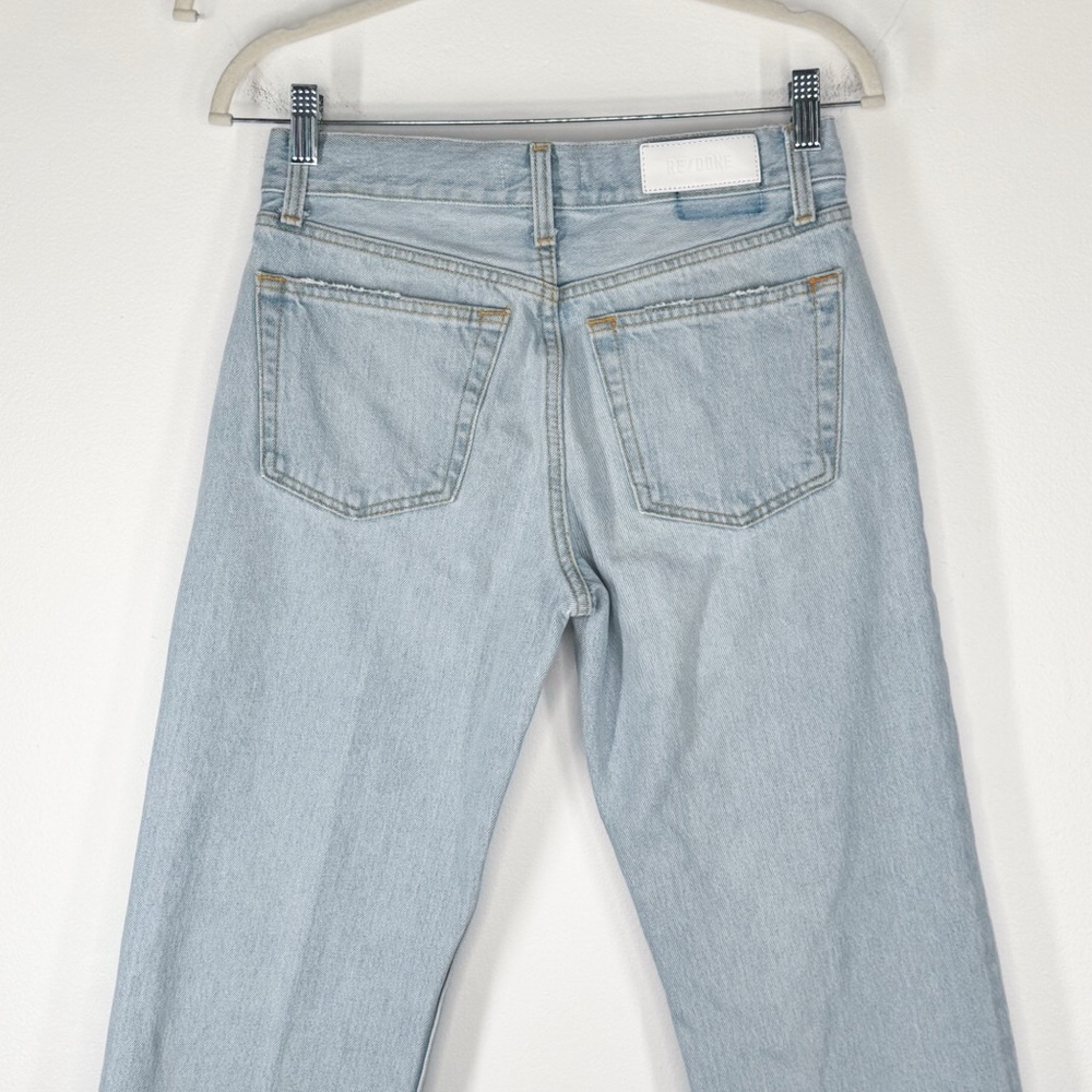 RE/DONE Easy Straight Crop Light Wash Button Fly High Rise Jeans Women’s Size 24 - Picture 5 of 11